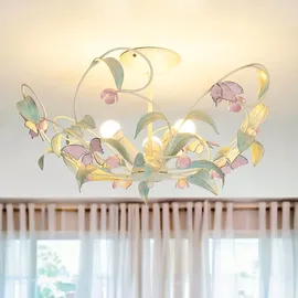 Licht-Erlebnisse Wandleuchte - Deckenleuchte "Summer" Weiß Rosa Metall 3-flammig Deckenlampe Wohnzimmer Schlafzimmer Flur