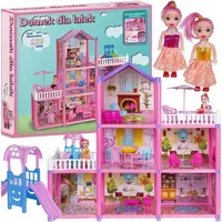 Ebran trade KRUMAD Puppenhaus 3 Etagen 129-teilig, mit 2