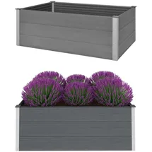furnicato Garten-Hochbeet WPC 150 x 100 x 54 cm Grau