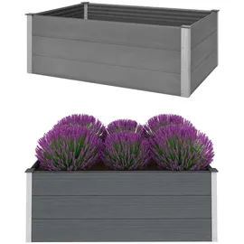 furnicato Garten-Hochbeet WPC 150 x 100 x 54 cm Grau
