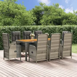 vidaXL Garten-Essgruppe 9-tlg. Grau