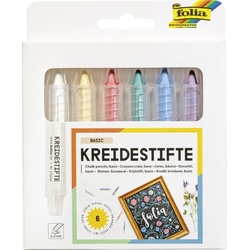 Folia Kreidestifte Set BASIC, 6 Kreidestifte, farbig sortiert