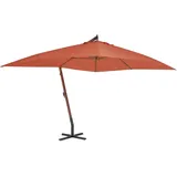 vidaXL Ampelschirm mit Holzmast 400 x 300 cm Terrakotta