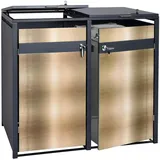 MCW Mülltonnenbox J82 117 x 132 x 80 cm gold