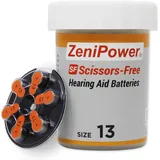 Zeni Power Hörgerätebatterien Typ 13-60 Stück Hörgeräte Batterien - Pack mit 10 Blistern à 6 Hörgerätebatterien – PR48 Farbcode orange 1,45 Volt