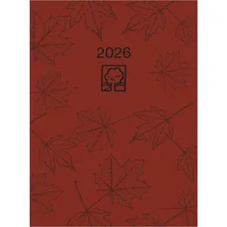 ZETTLER Taschenkalender 610 Recycling 10,2x14,2cm 7 Tage/6 Seiten weinrot 2026