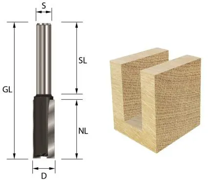 ENT Nutfräser HW mit angeschliffener Bohrschneide 6 mm | 20 mm | 8 mm