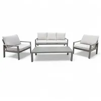 osoltus Alu Lounge Gartenmöbel Outdoor Set Haugesund 3er kaktus/beige