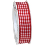 Präsent Geschenkband Vichy matt rot/weiß 25,0 mm x 20,0 m