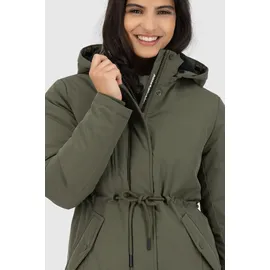 Alife & Kickin Winterjacke ALIFE & KICKIN "Damen KierseyAK A Winterjacke, gefütterte Jacke", Damen, Gr. M, grün (olive drab), 100% Polyester, Jacken Winterjacke, Kurzer Mantel mit weichem Teddy-Innenfutter und abnehmbarer Kapuze
