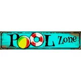 Inga Yard Street Signs Metallschild Pool Zone, 10,2 x 40,6 cm, K Summer Time Fun Swim