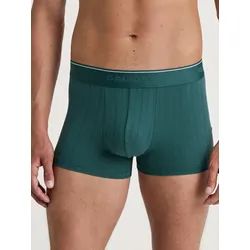 Boxershorts CALIDA "Pure & Style", Herren, Gr. M (50), philo grün, Single Jersey, Obermaterial: 94% Baumwolle, 6% Elasthan, körpernah, Unterhosen, maskulines Nadelzug-Design