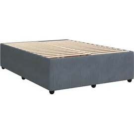 vidaXL Boxspringbett mit Matratze Dunkelgrau 160x200 cm Samt