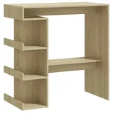 vidaXL Bartisch mit Regal 100 x 50 x 101,5 cm Braun
