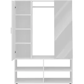 FMD Auma Garderobenschrank 105 x 39,7 x 151,2 cm weiß