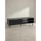 KADIMA DESIGN Lowboard 150x51x39 cm Schwarz/Eiche Foliert