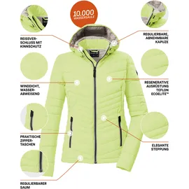 G.I.G.A. DX by killtec Damen Steppjacke mit abzippbarer Kapuze GS 91 WMN QLTD JCKT, helllime,