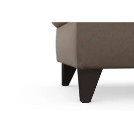 sit&more Stauraumhocker SIT & MORE "Mellum", braun (nuss), B:58cm H:48cm T:58cm, 100% Polyester, Hocker, mit Stauraum und wengefarbenen Holzfüßen