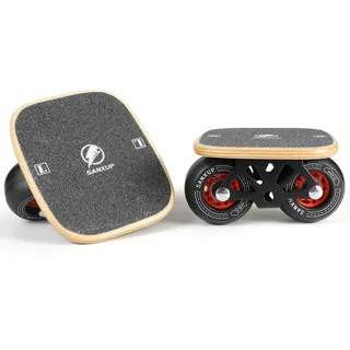Freeskates, Skates mit geteiltem Skateboard-Design, Aluminiumlegierungsplatte, hochelastische Räder und doppelter Radstand-Halterung, ultimative Freeskates (schwarz)