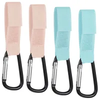4 Stück Buggy-Clips, Buggy-Clips für Kinderwagen, Buggy-Clip, Kinderwagen-Clips für Taschen zum Aufhängen von Einkaufstaschen oder Wickeltaschen am Kinderwagen, Kinderwagen (Rosa & Blau)