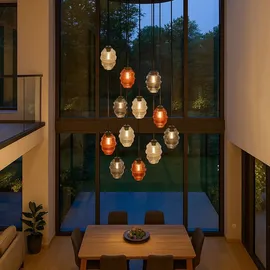 s.luce Echos 12-flg. Ø 80 cm oval braun/weiß
