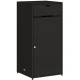 vidaXL Gartenschrank Schwarz 55x55x111 cm Poly Rattan