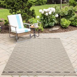 Outdoorteppich AYYILDIZ TEPPICHE "PATARA 4953", beige, B:200cm H:8mm L:290cm, Polypropylen, Teppiche, Läufer / Pflegeleicht / Strapazierfähig / In- und Outdoor geeignet