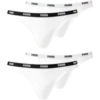 PUMA Damen Iconic Bikini Slips 603031001 4er Pack, Farbe:Weiß, Wäschegröße:XL, Artikel:-317 White/White - XL