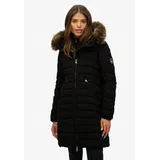 Superdry Fuji Faux Fur Damen. Kapuzenjacke schwarz M,