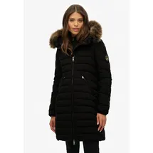 Superdry Fuji Faux Fur Damen. Kapuzenjacke schwarz M,