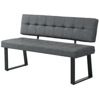 B&D home Sitzbank, Schwarz, Textil, 3-Sitzer, 140x48x56 cm Esszimmer,