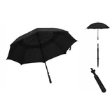 vidaXL Regenschirm Schwarz 130 cm