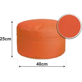sunnypillow Sitzsack - Hocker rund 25 x 45 cm Indoor - Outdoor Runder Sitzpouf mit abnehmbarem Bezug Sitzbank, Sitzhocker, Bodenkissen Bean Bag Puf... - Orange