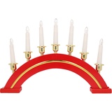 Myflair Möbel & Accessoires LED Dekoobjekt, Kerzenbrücke mit 7 LED Kerzen, Höhe ca. 27 cm rot