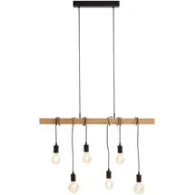 EGLO Townshend 6-flg. 100 cm Stahl schwarz/braun