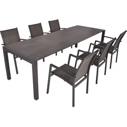 Garten-Essgruppe GARDEN PLEASURE "SOPHIA", grau, Aluminium, Sitzmöbel-Sets