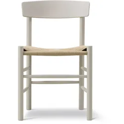 Fredericia J39 Mogensen Stuhl, buche pebble grey / sitz schnurgeflecht natur