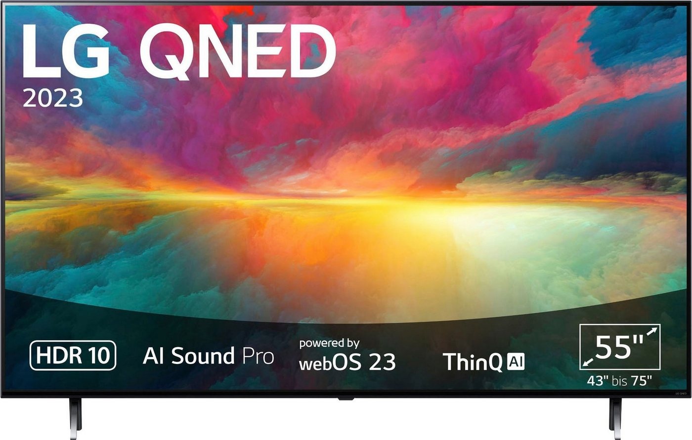 LG 55QNED756RA QNED-Fernseher (139 cm/55 Zoll, 4K Ultra HD, Smart-TV, QNED,α5 Gen6 4K AI-Prozessor,HDR10,HDMI 2.0,Single Triple Tuner) schwarz