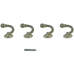 Raffhaken INDEKO "Tours, rund", silber (nickelfarben, glanz), Ø:3cm, Metall, Raffhalter