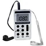 Am/fm-digitalradio, 2-band-stereo-empfänger, Tragbares Mini-radio Mit Kopfhörern, 1,5-zoll-lcd-bildschirm, Hanrongda Hrd-103 – Silber