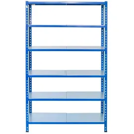ar shelving Steckregal Metall 200 x 120 x 40 cm blau 6 Böden