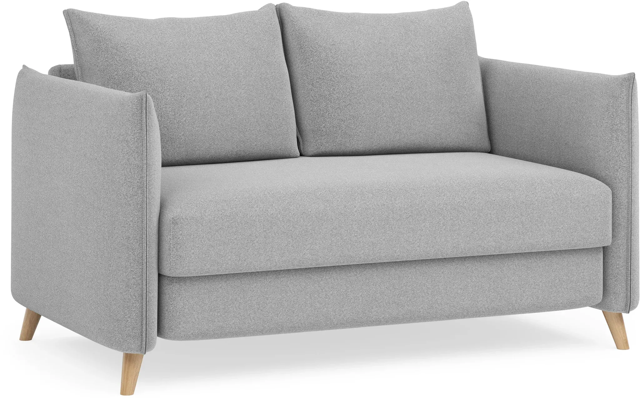 BRUNO Schlafsofa 120cm in Silver Grey Grau | stabiles Massivholz & Boxspringkomfort