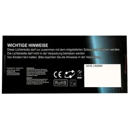 Mojawo Lichterkette Kunststoff 50er Set Solar warmweiß Dämmerungssensor grün