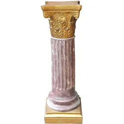Casa Padrino Barock Säule Gold / Rose 82.5 x 28 cm - Antik Stil Säule