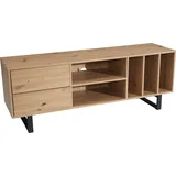 Wohnling TV Schrank mit Regal Fernsehkommode Fernsehschrank Eiche