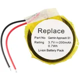 AccuCell Akku passend für Garmin Approach S4, Approach S1 GPS Golfuhr Li-Ion Akku 361-00047-00, 361-00064-00 Approach S3, 32,8 x 3,7mm