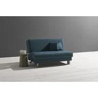 Ell + Ell Schlafsofa »Enny Liegefläche Breite 120 oder 140 cm, Liegehöhe 45 cm, Füße alufarben, bei Breite 140 cm Rückenlehne wahlweise mit Relaxfunktion blau