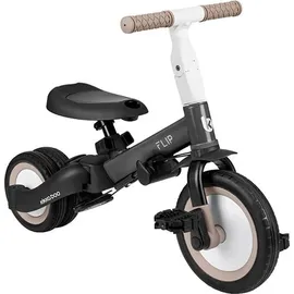 KIKKABOO Dreirad Flip 5 in 1 Stahlrahmen rutschfeste Griffe einstellbar umbaubar schwarz