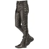 ROLEFF RACEWEAR roleff Motorradhose RO3 Lederjeans– Klassische schwarze Lederhose mit seitlicher Schnürung 40 Damen