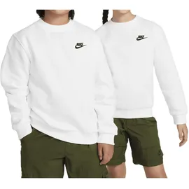 Nike Sportswear Club Fleece Sweatshirt Kinder 100 white/black M 137-147 cm